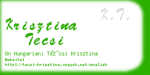 krisztina tecsi business card